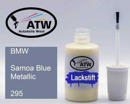 BMW, Samoa Blue Metallic, 295: 20ml Lackstift, von ATW Autoteile West.